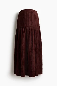 MAMA Textured Jersey Midi Skirt