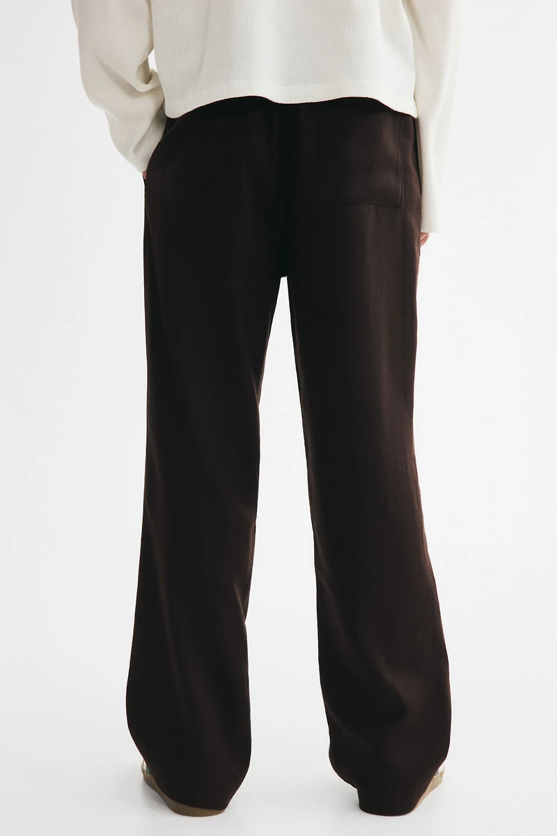 Relaxed-Fit Linen-Blend Pants