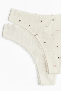 2-pack Pointelle Thong Briefs