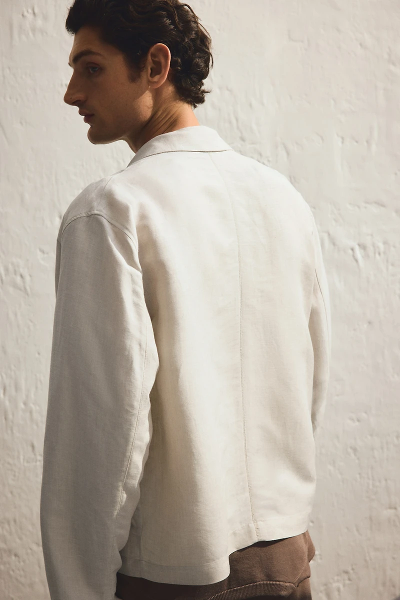 Regular-Fit Linen-Blend Jacket