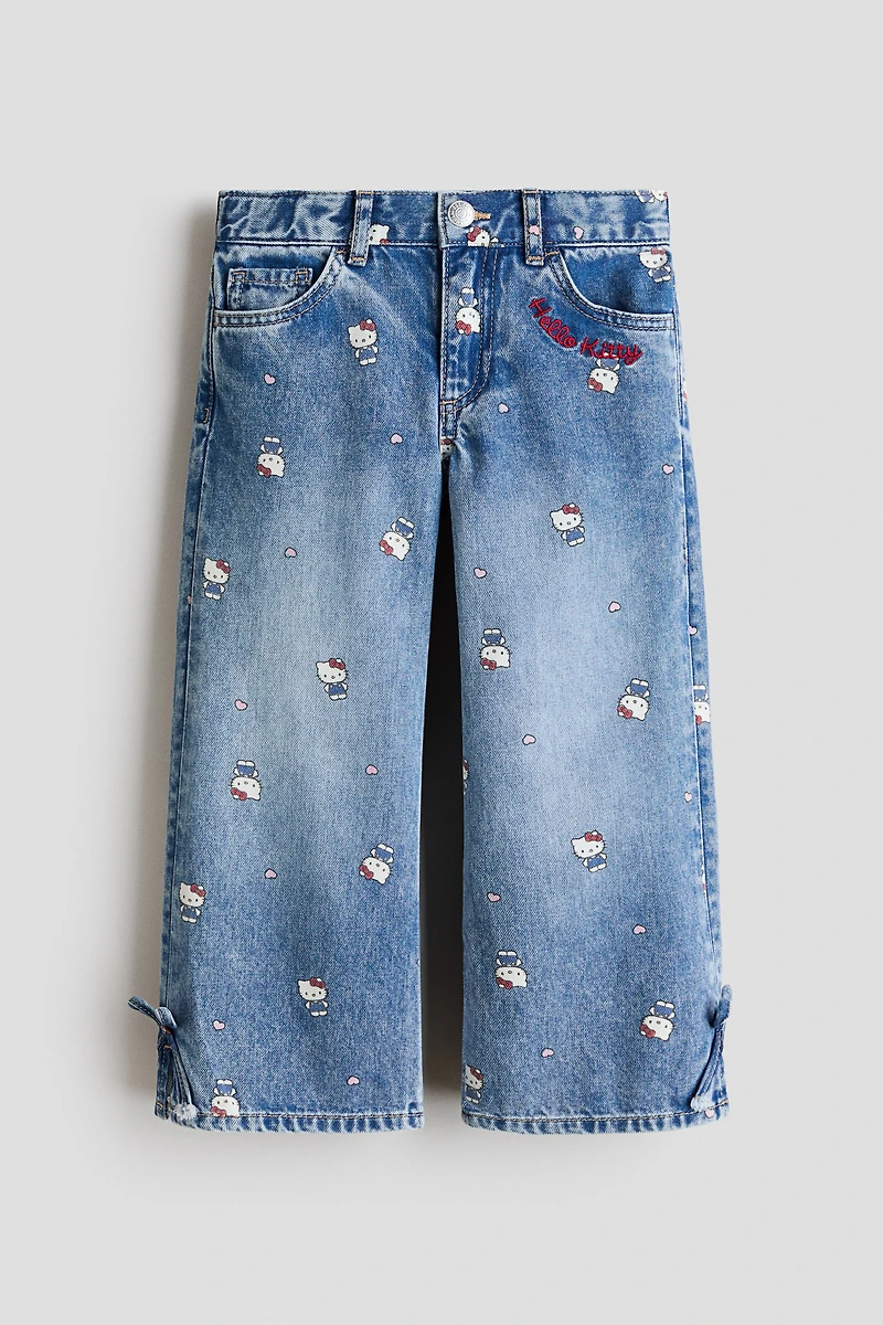 Printed Wide Leg Jeans