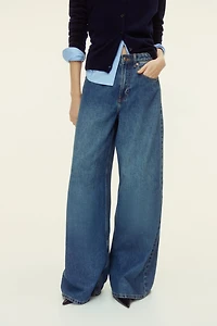 Jean large taille haute