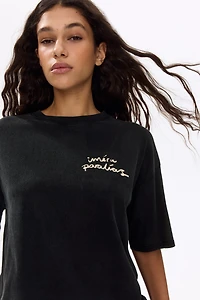 Oversized T-Shirt with Printed Motif