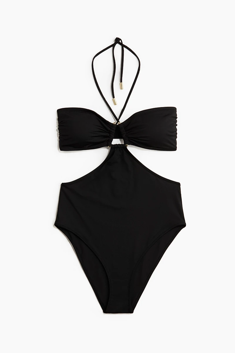 Padded-Cup High-Leg Swimsuit