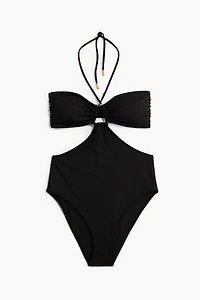 Padded-Cup High-Leg Swimsuit