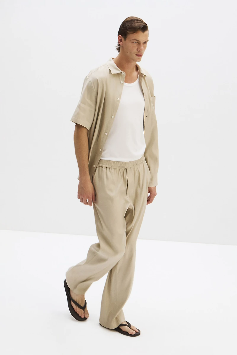 Chemise classique facile d’entretien lin mélangé