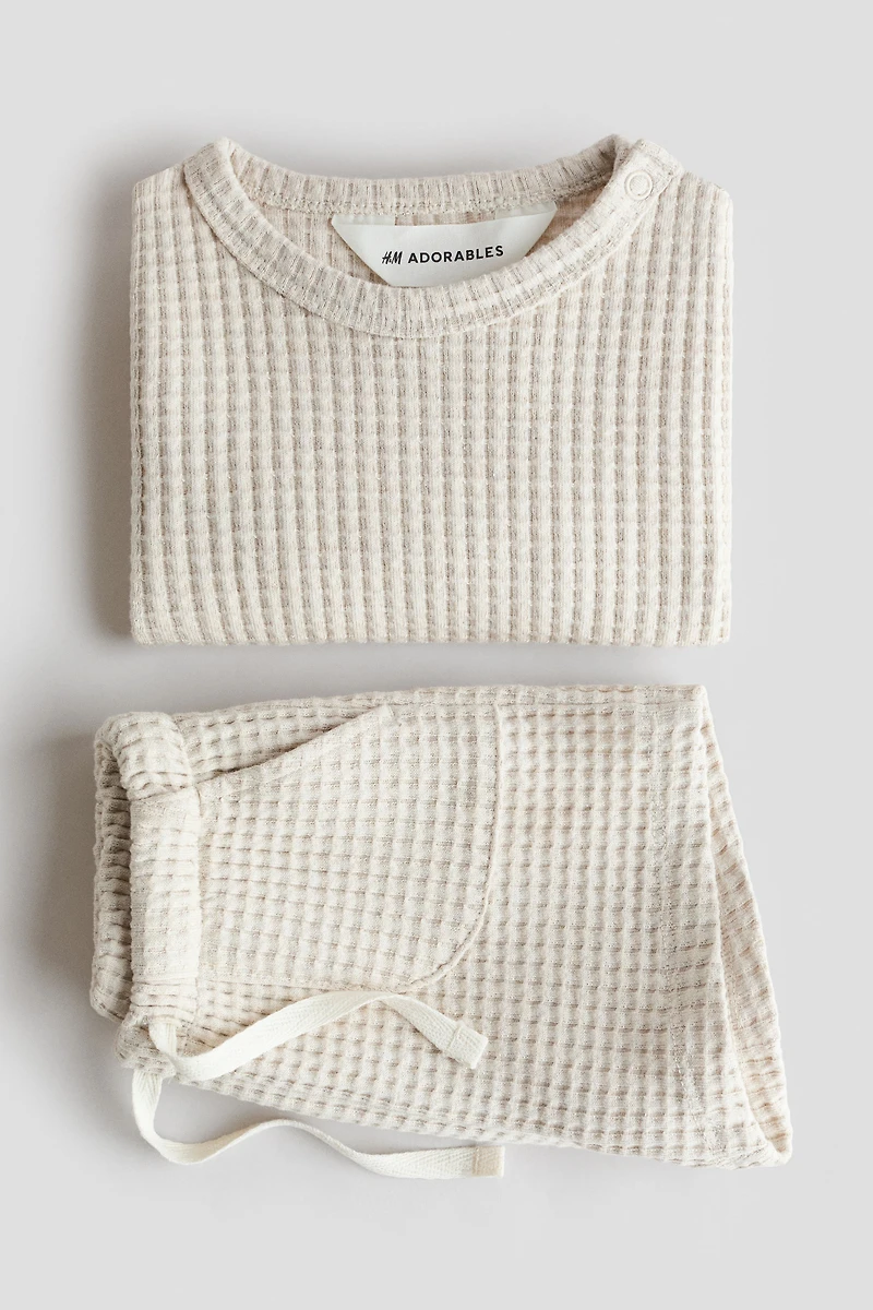 2-Piece Waffled Cotton Set