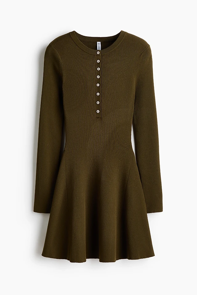 H&M Flared-Skirt Rib-Knit Mini Dress at Coquitlam Centre in Coquitlam, BC