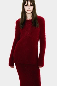 Chandail en tricot duveteux