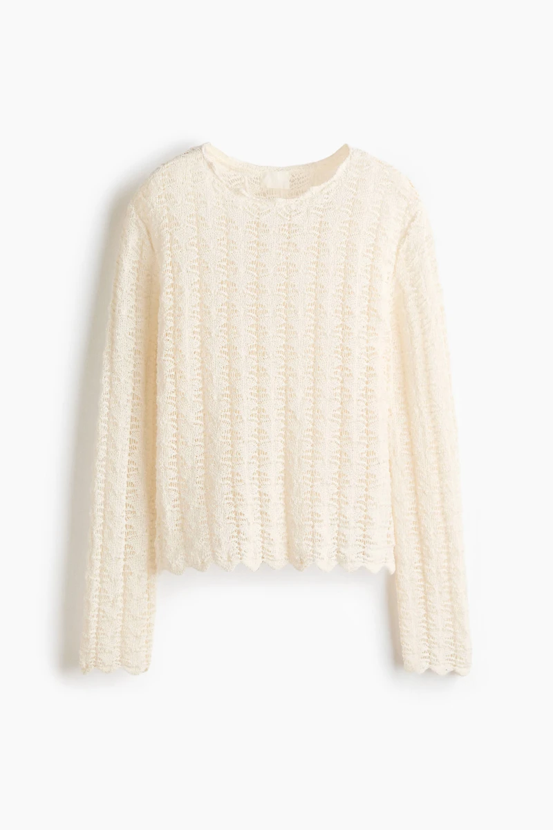 Pointelle-Knit Sweater