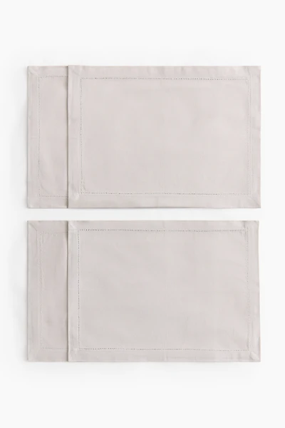 Lot de 4 napperons en coton