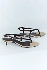 Sandales à talon bobine