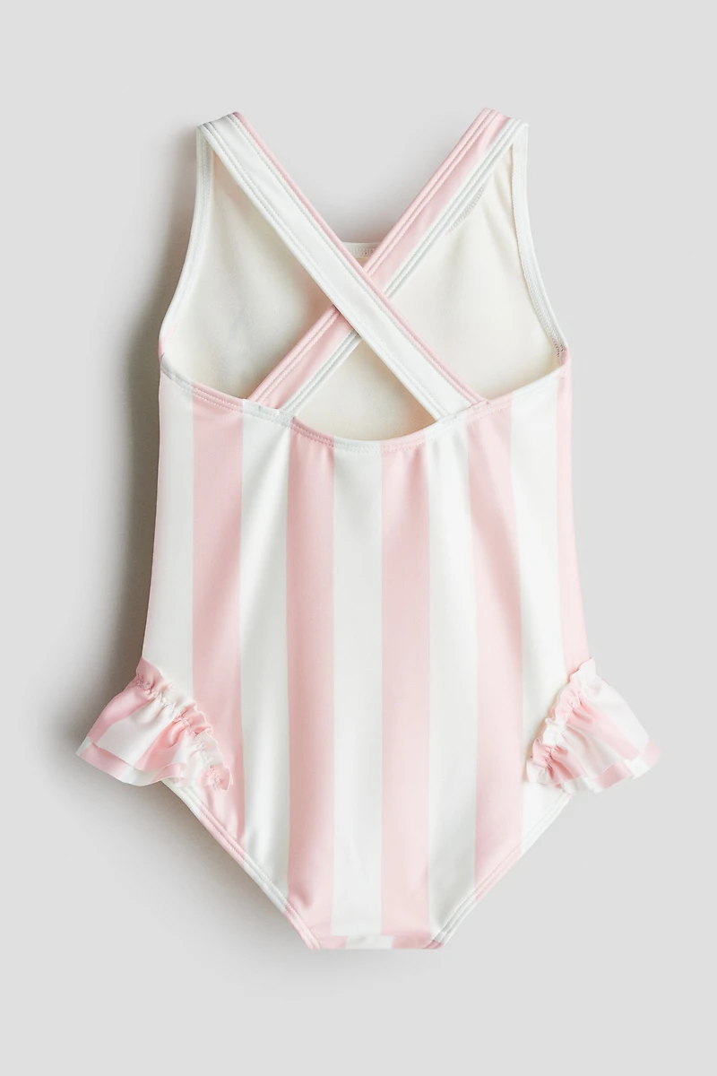 Printed Ruffle-Trimmed Swimsuit