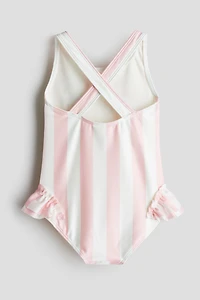 Printed Ruffle-Trimmed Swimsuit