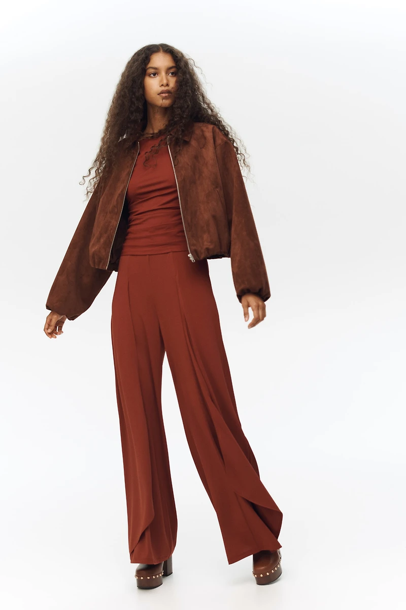 Wide-Leg Jersey Pants