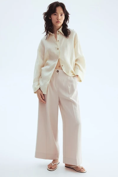 Wide-Leg Ankle-Length Pants