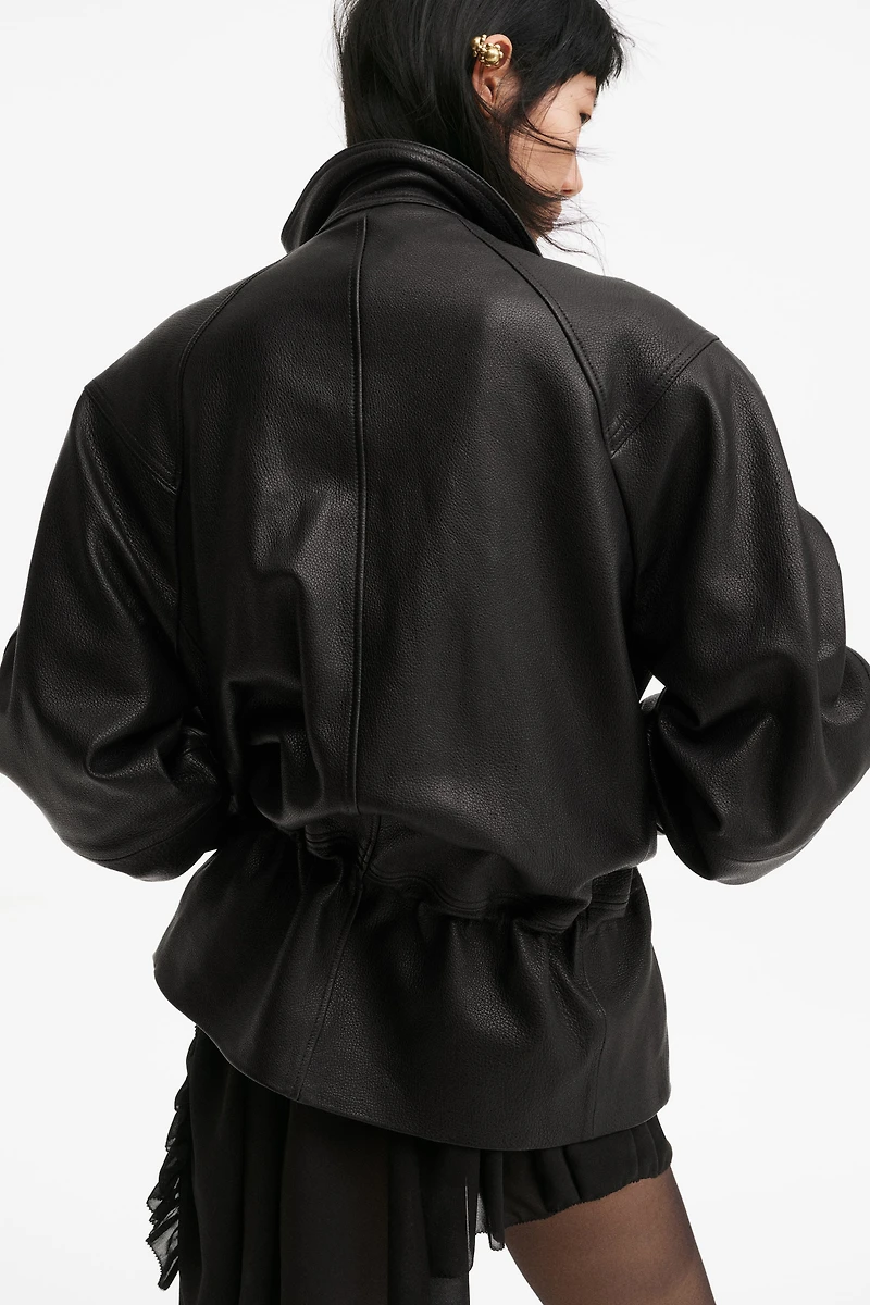 Peplum Leather Jacket