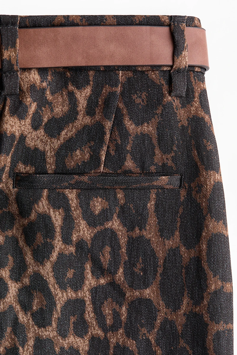 Wide-Leg Pants with Belt