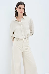 MAMA Before & After Linen-Blend Shirt