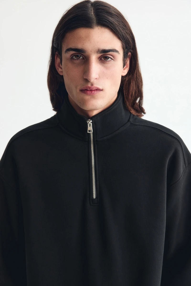 Loose Fit Half-Zip Sweatshirt