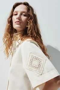 Short-Sleeved Denim Shirt