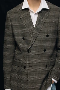 Regular-Fit Wool-Blend Double-Breasted Jacket