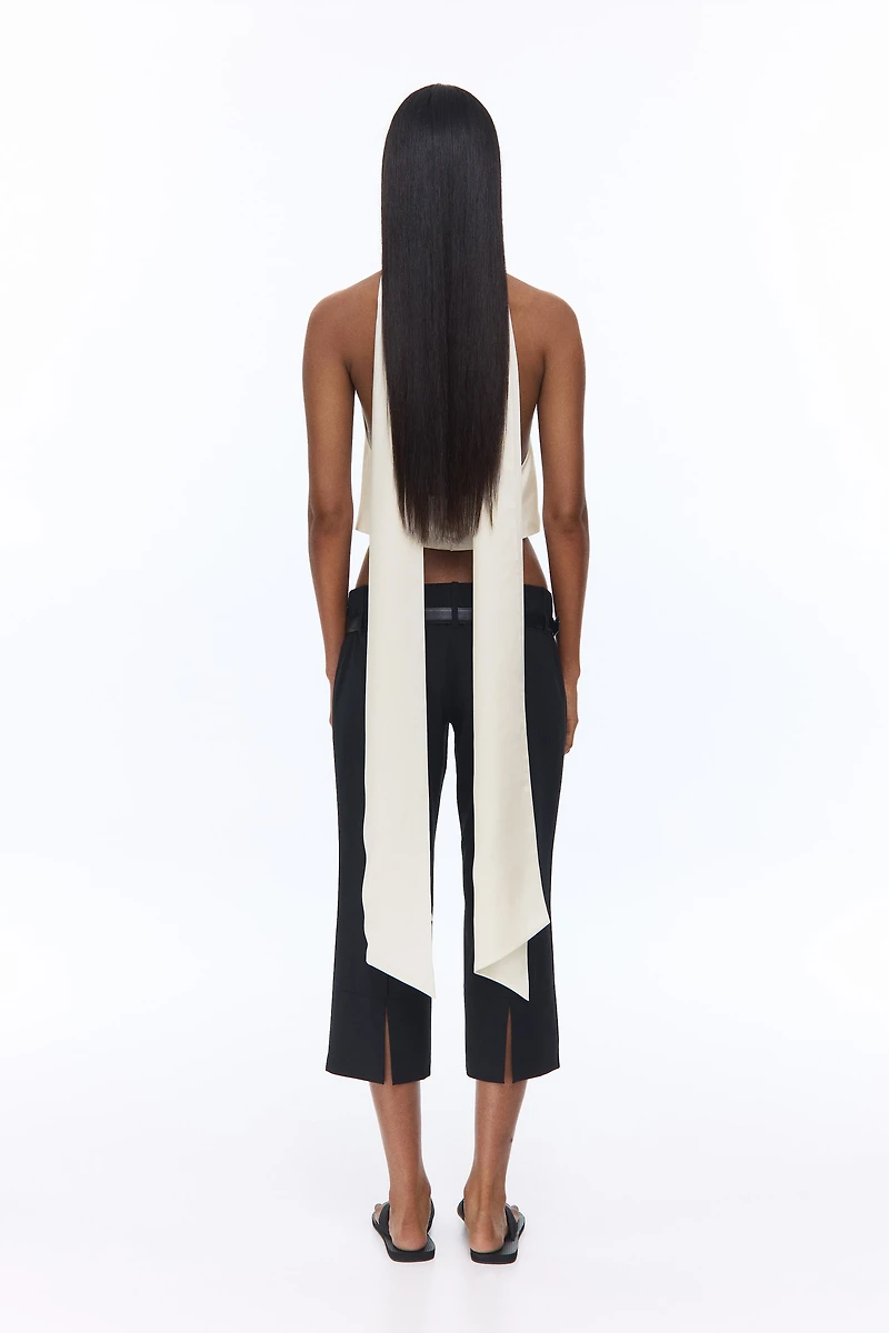 Satin Halterneck Crop Top