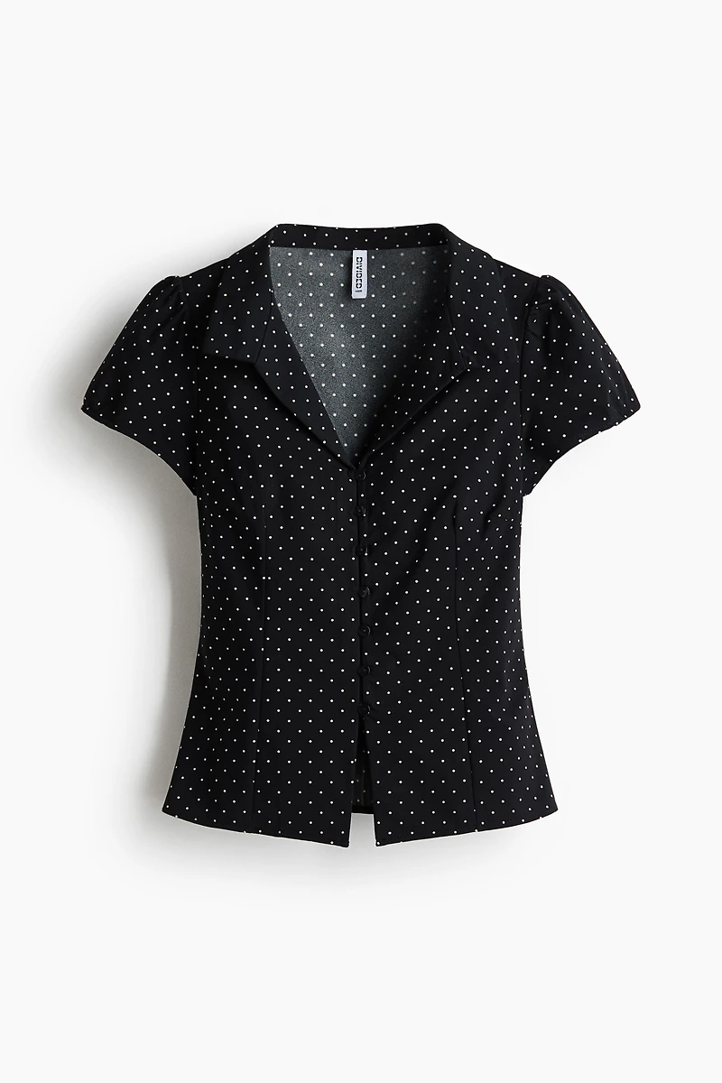 Button-Front Top with Collar