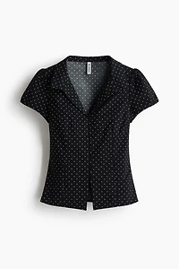 Button-Front Top with Collar