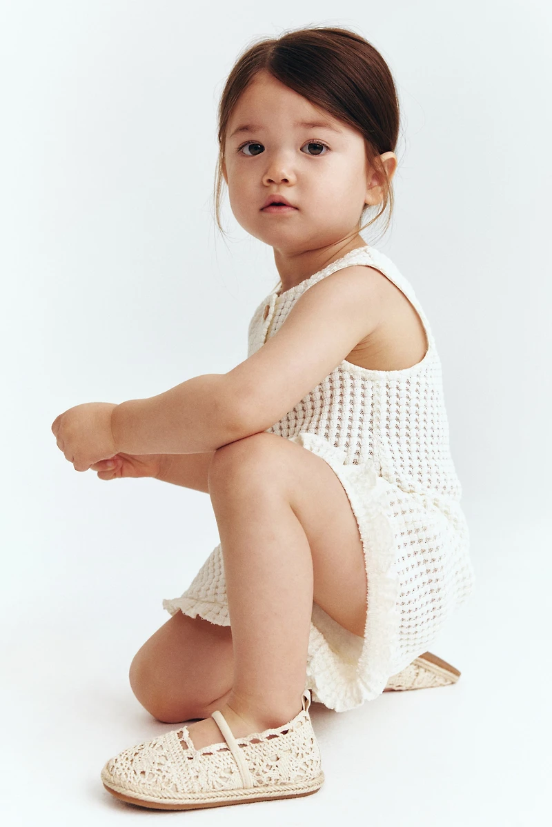 Waffle-Knit Romper Suit