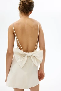 Bow-Detail Low-Back Dress