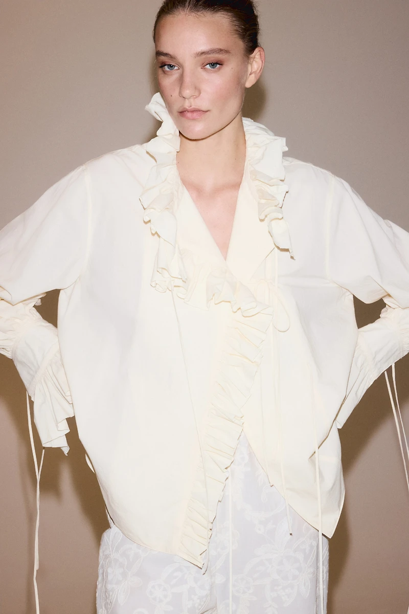 Ruffled Cotton Blouse