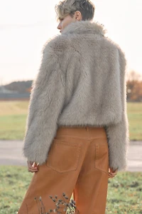 Pantalon large en tissu enduit