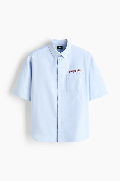 Relaxed-Fit Short-Sleeved Oxford Shirt