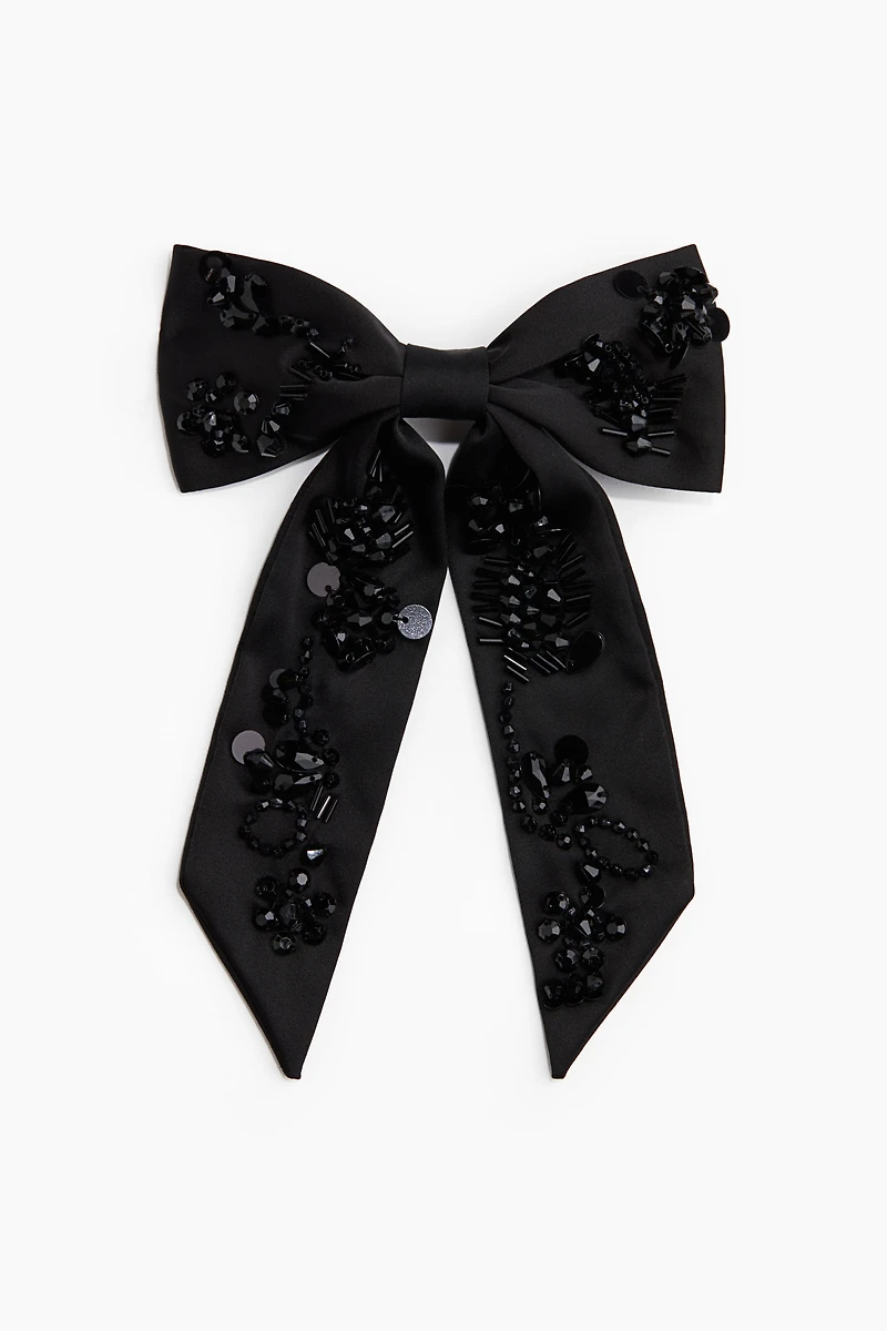 Embellished bow hair clip