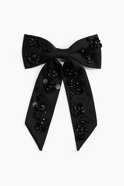 Embellished bow hair clip