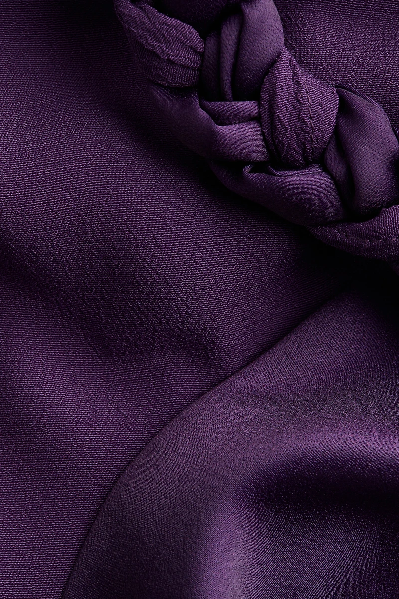 Braided-Detail One-Shoulder Dress