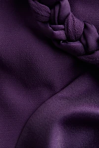 Braided-Detail One-Shoulder Dress