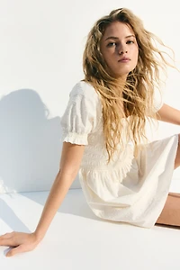 Smocked Poplin Dress