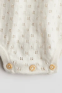Pointelle-Knit Romper Suit