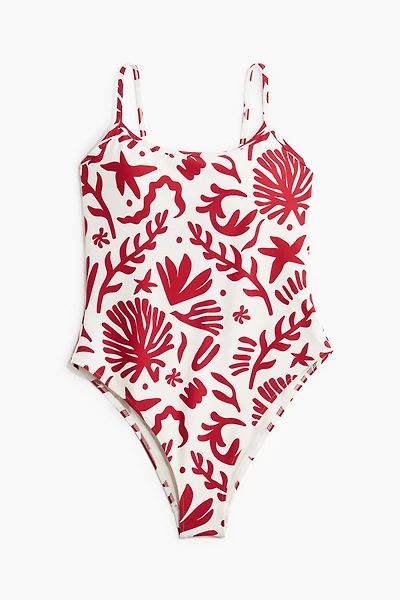 Padded-Cup High-Leg Swimsuit