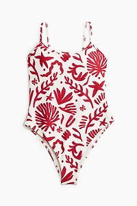 Padded-Cup High-Leg Swimsuit