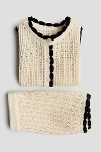 2-Piece Pointelle-Knit Cotton Set