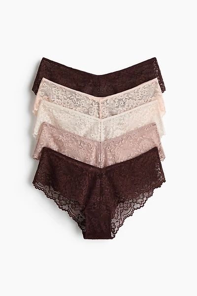 Lot de 5 culottes Hipster en dentelle