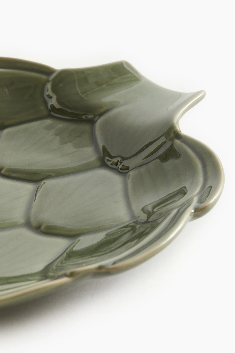 Assiette de service figurative en grès cérame