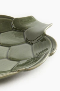 Assiette de service figurative en grès cérame