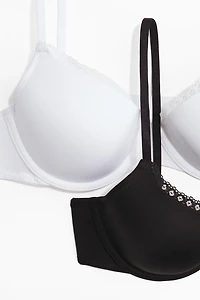 2-pack Padded Underwire Microfiber Bras