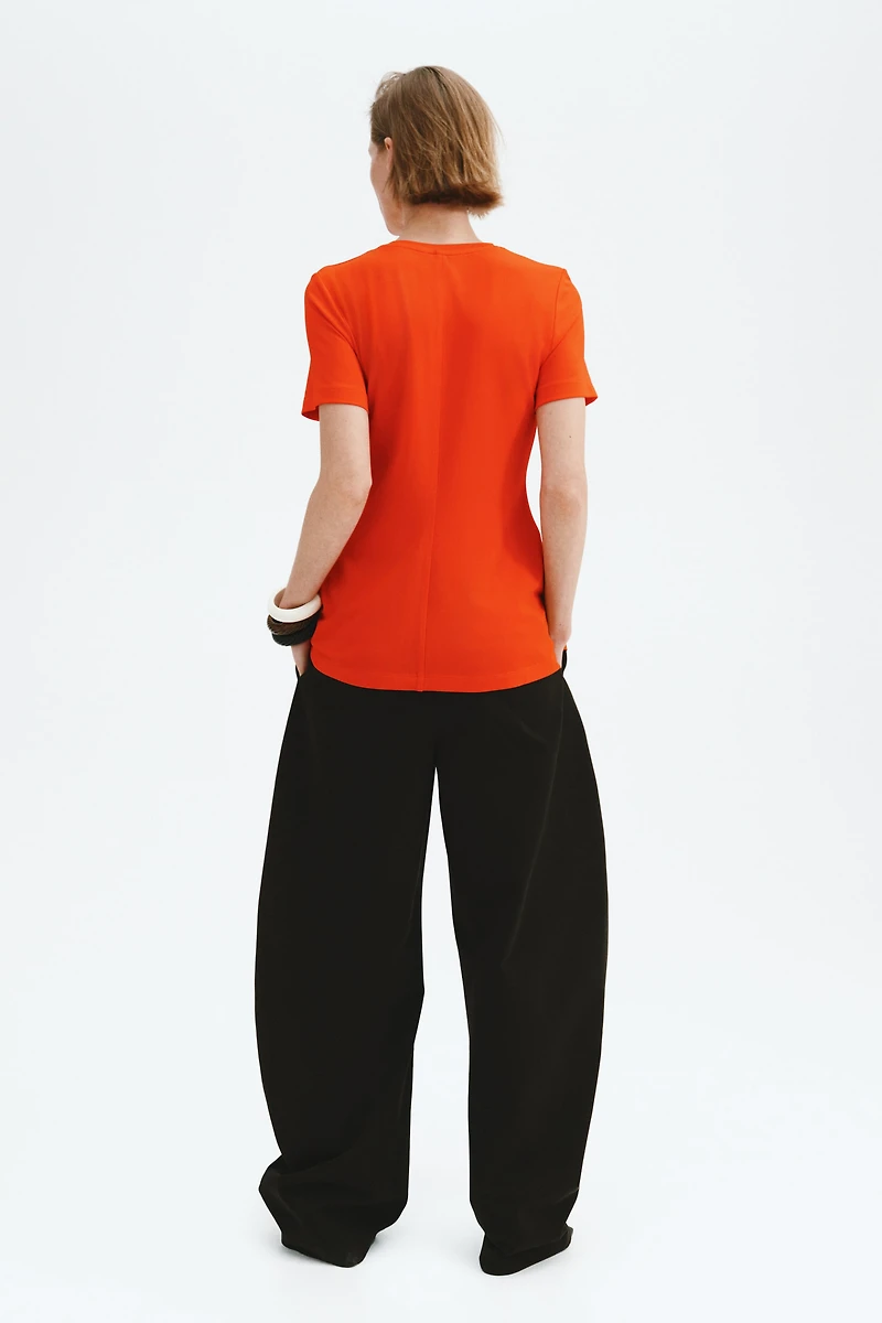 Interlock Peplum Top