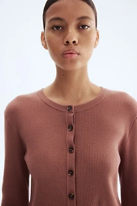 Rib-Knit Cardigan