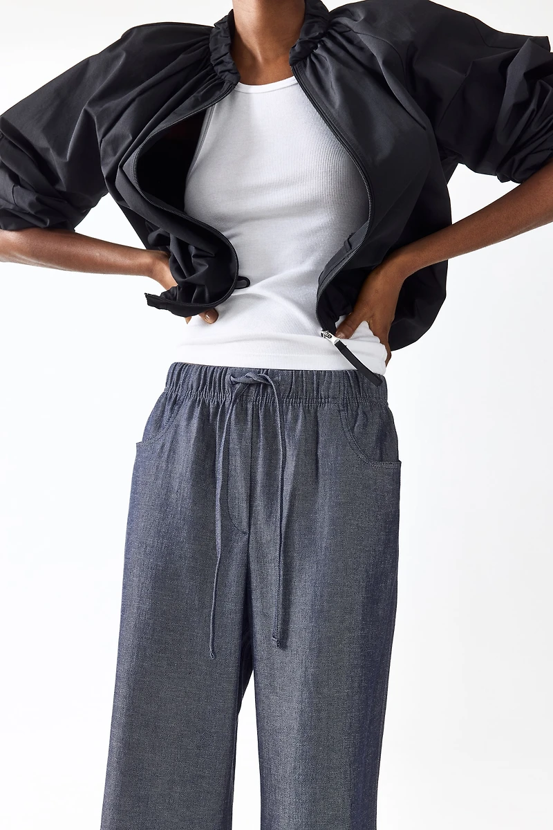 Straight-Leg Drawstring Pants